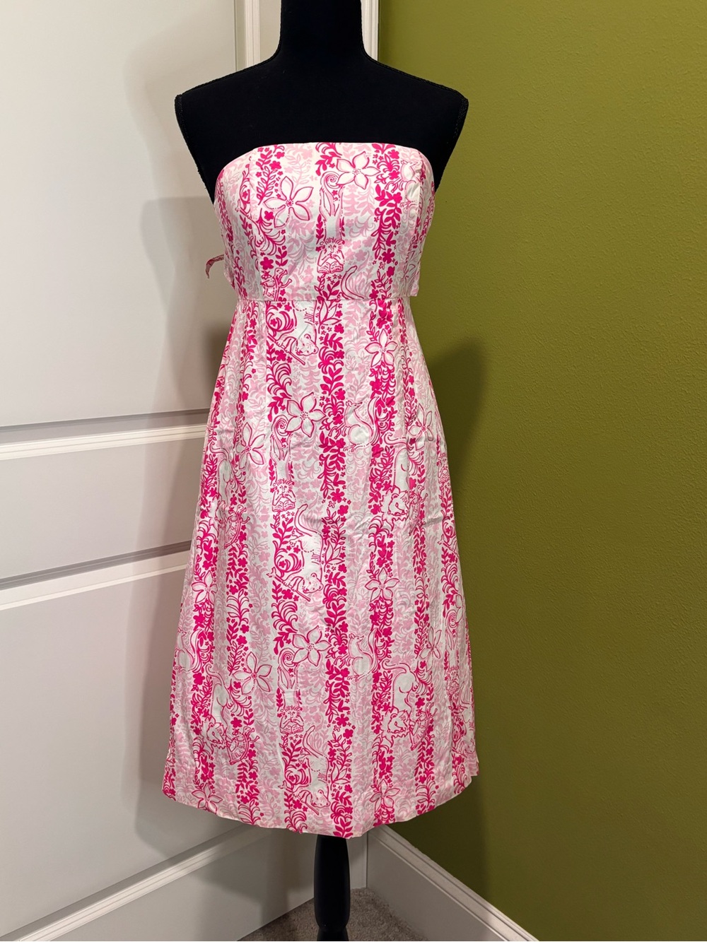 Lilly Pulitzer Pink Sabrina Strapless Dress Boardwalk Cafe Size 0